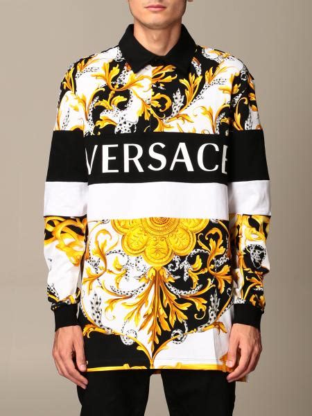 versace polo hombre|versace long sleeves polo shirts.